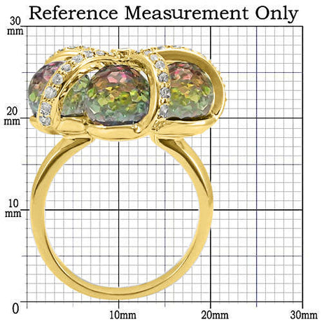 Gold Plated Brass Ring with Top Grade Crystal  in Multi Color