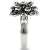 Rhodium Brass Ring with Top Grade Crystal  in Jet