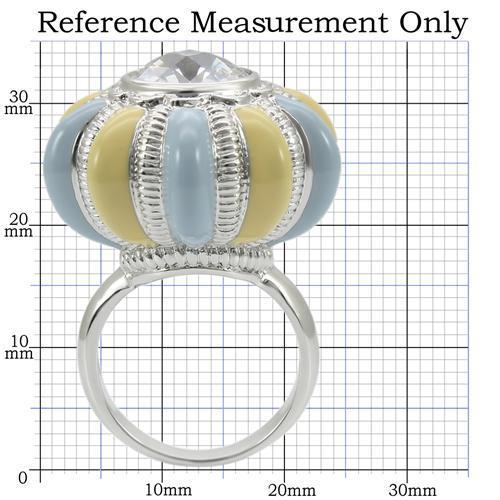 Rhodium Brass Ring with AAA Grade CZ  in Clear