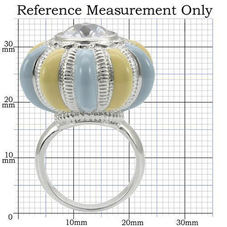 Rhodium Brass Ring with AAA Grade CZ  in Clear