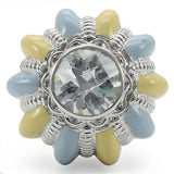 Rhodium Brass Ring with AAA Grade CZ  in Clear