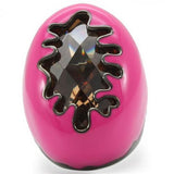 Ruthenium Brass Ring with AAA Grade CZ  in Champagne