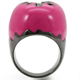 Ruthenium Brass Ring with AAA Grade CZ  in Champagne