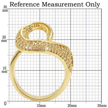 Gold Brass Ring with AAA Grade CZ  in Clear