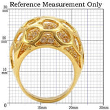 Gold Brass Ring with AAA Grade CZ  in Clear