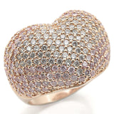 Rose Gold Brass Ring with AAA Grade CZ  in Rose
