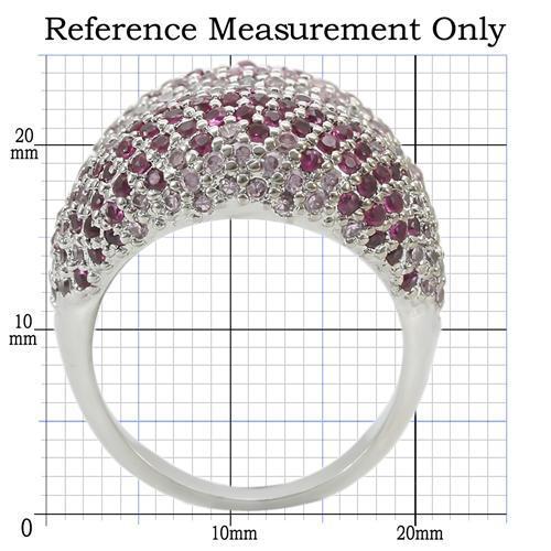 Rhodium Brass Ring with AAA Grade CZ  in Multi Color