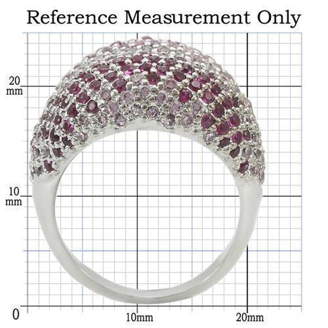 Rhodium Brass Ring with AAA Grade CZ  in Multi Color