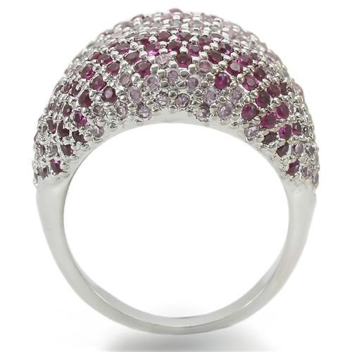 Rhodium Brass Ring with AAA Grade CZ  in Multi Color