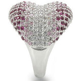 Rhodium Brass Ring with AAA Grade CZ  in Multi Color