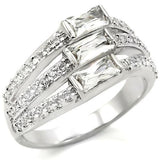 Rhodium Brass Ring with AAA Grade CZ  in Clear
