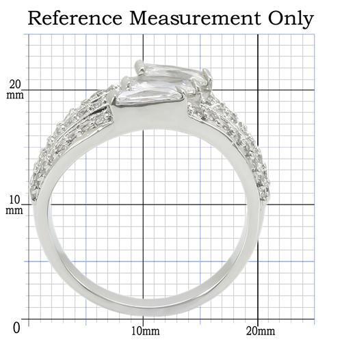 Rhodium Brass Ring with AAA Grade CZ  in Clear