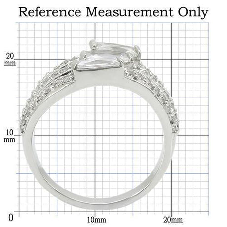 Rhodium Brass Ring with AAA Grade CZ  in Clear