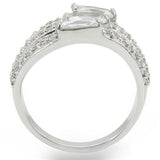 Rhodium Brass Ring with AAA Grade CZ  in Clear