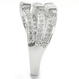 Rhodium Brass Ring with AAA Grade CZ  in Clear