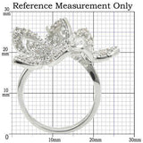Rhodium Brass Ring with AAA Grade CZ  in Clear