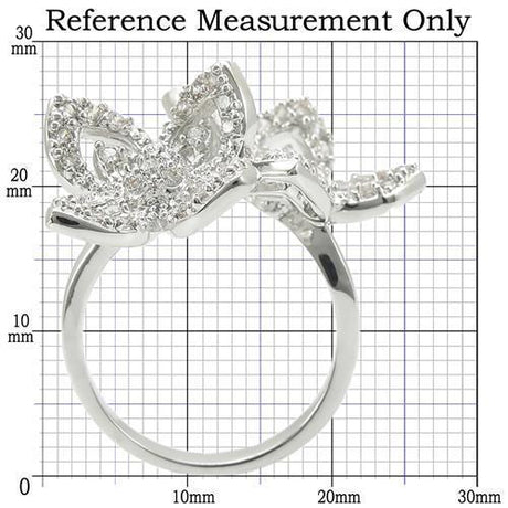Rhodium Brass Ring with AAA Grade CZ  in Clear