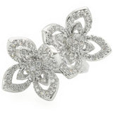Rhodium Brass Ring with AAA Grade CZ  in Clear