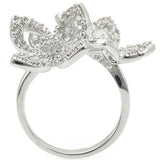 Rhodium Brass Ring with AAA Grade CZ  in Clear