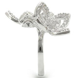 Rhodium Brass Ring with AAA Grade CZ  in Clear