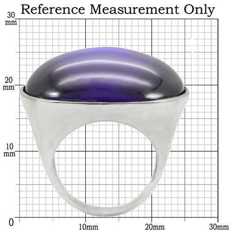 Rhodium Brass Ring with Genuine Stone  in Amethyst