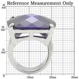 Rhodium Brass Ring with AAA Grade CZ  in Tanzanite