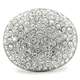 Rhodium+Brushed Brass Ring with Top Grade Crystal  in Clear