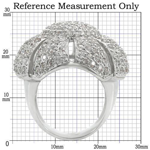 Rhodium Brass Ring with AAA Grade CZ  in Clear