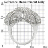 Rhodium Brass Ring with AAA Grade CZ  in Clear