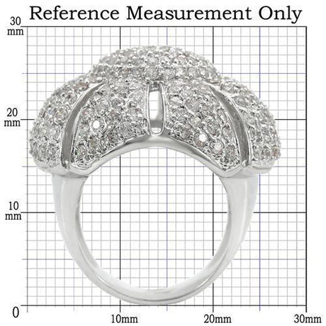 Rhodium Brass Ring with AAA Grade CZ  in Clear