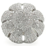 Rhodium Brass Ring with AAA Grade CZ  in Clear