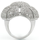 Rhodium Brass Ring with AAA Grade CZ  in Clear