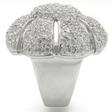 Rhodium Brass Ring with AAA Grade CZ  in Clear