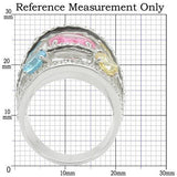 Rhodium Brass Ring with AAA Grade CZ  in Rose