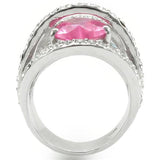 Rhodium Brass Ring with AAA Grade CZ  in Rose