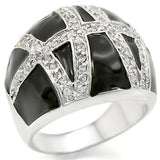 Rhodium Brass Ring with AAA Grade CZ  in Clear