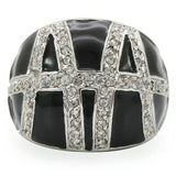 Rhodium Brass Ring with AAA Grade CZ  in Clear
