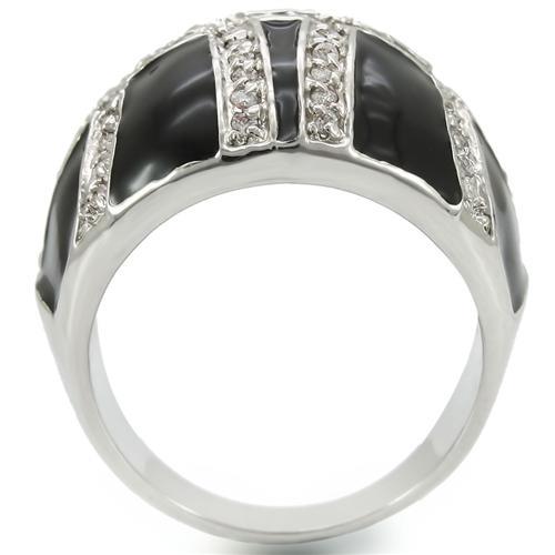 Rhodium Brass Ring with AAA Grade CZ  in Clear