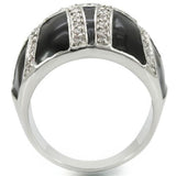 Rhodium Brass Ring with AAA Grade CZ  in Clear