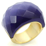 Gold Brass Ring with Semi-Precious Cat Eye in Montana