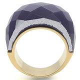 Gold Brass Ring with Semi-Precious Cat Eye in Montana