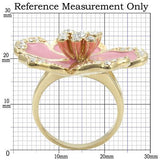 Gold Brass Ring with Top Grade Crystal  in Clear