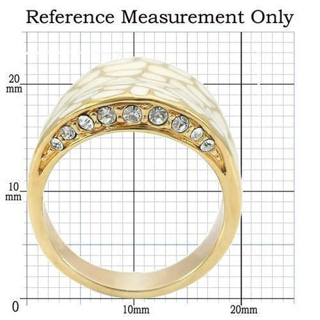 Gold Brass Ring with Top Grade Crystal  in Clear