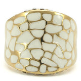 Gold Brass Ring with Top Grade Crystal  in Clear