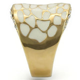 Gold Brass Ring with Top Grade Crystal  in Clear