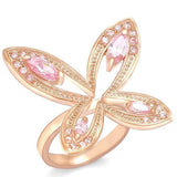 Rose Gold Brass Ring with AAA Grade CZ  in Rose