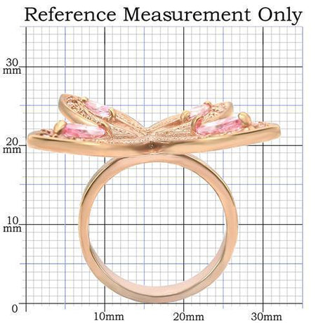 Rose Gold Brass Ring with AAA Grade CZ  in Rose