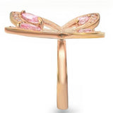 Rose Gold Brass Ring with AAA Grade CZ  in Rose