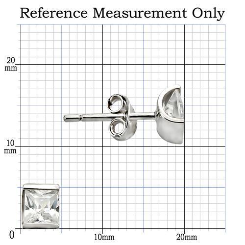 Rhodium 925 Sterling Silver Earrings with AAA Grade CZ  in Clear