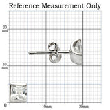 Rhodium 925 Sterling Silver Earrings with AAA Grade CZ  in Clear